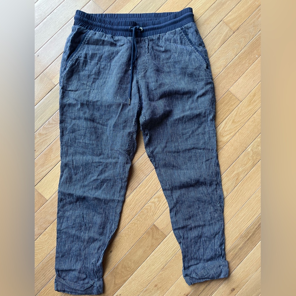 Athleta Navy Blue Striped Pants